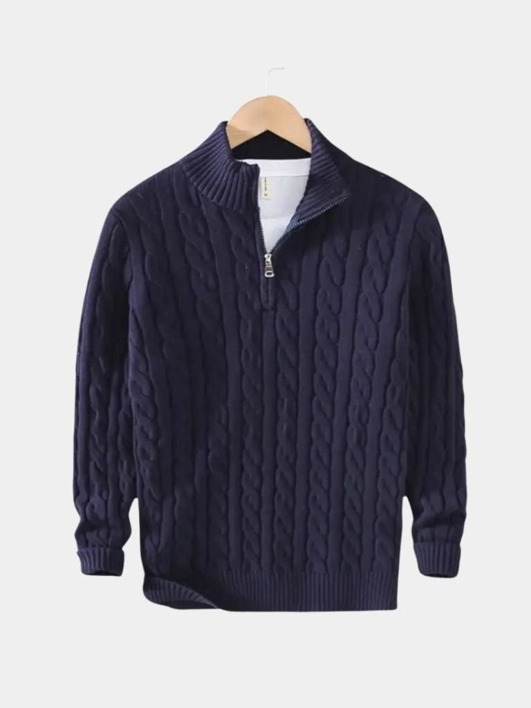 Men’s Knit Sweater – Essential Half Zip Casual Everyday Knitwear