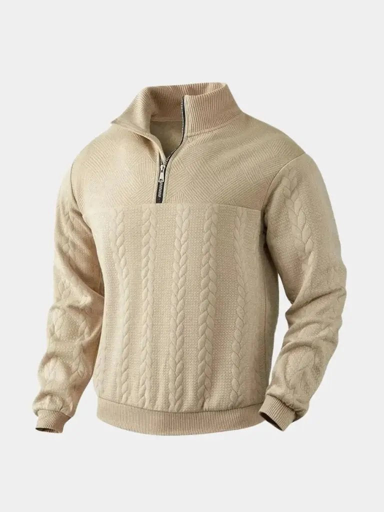 Men’s Knit Sweater – Essential Henley Quarter Casual Everyday Knitwear